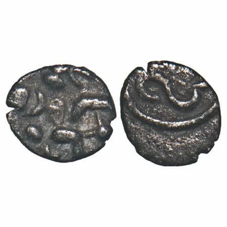 Vijayanagar Kingdom, Bukka Raya I (c. 1344-1377 AD), Silver Tara, 0.06g, 4.04x4.50mm, Obv: