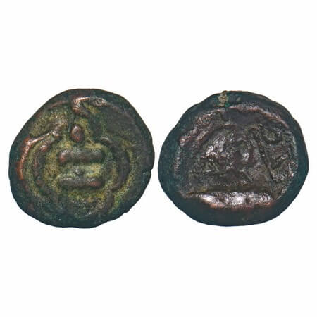 Post Vijayanagar, Local Polygars issue, (17-18c AD), Copper Kasu, 2.63g, 12.84x12.50 mm, O