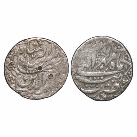 Jahangir, Silver Rupee, 11.38g, Tatta Mint, Ilahi and decorative Type, Month 'Mihr', AH 10