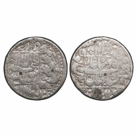 Shah Jahan I, Silver Rupee, 11.22g, Pattan Deo Mint, 10 RY, Obv: kalima shahada around fou