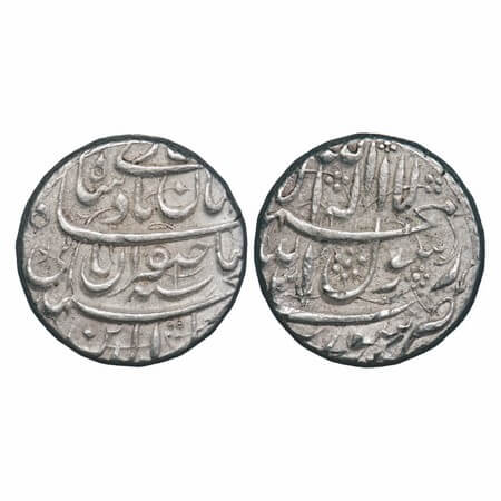 Shah Jahan I, Silver Rupee, 11.41g, Surat Mint, AH 1037, legend in four lines. KM 222.13 u