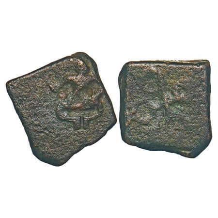 Post Mauryan, Marathwada region of Maharashtra, Uninscribed Copper Alloy coin (c. 2nd - 1s