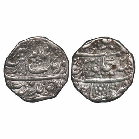 Aurangzeb, Silver Rupee, 11.42g, Khambayat Mint, 28 RY. KM 300.51. Very Fine, Scarce.