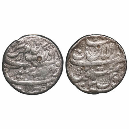 Aurangzeb, Silver Rupee, 11.32g, Dar ul Aman Multan Mint, 3 RY, mint name of rev. top. Str