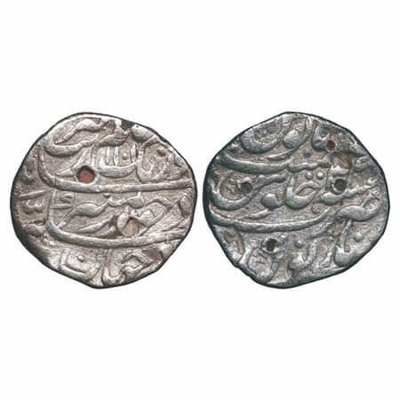 Aurangzeb, Silver Rupee, 11.32g, Narnol Mint, AH 1101/34 RY, complete mint name on rev. bo