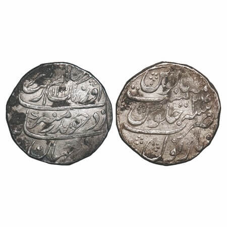 Aurangzeb, Silver Rupee, 11.41g, Narnol Mint, AH 1101/34 RY, complete mint name on rev. bo
