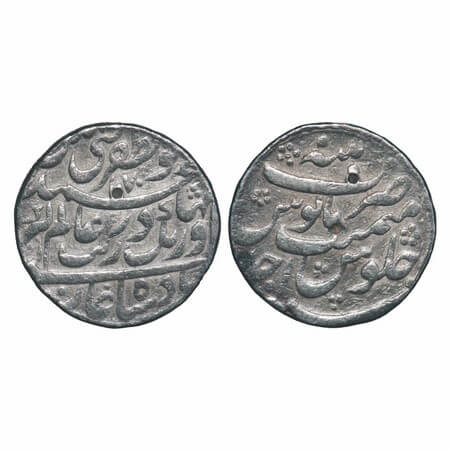 Aurangzeb, Silver Rupee, 11.45g, Patna Mint at top, Muhiyuddin type, AH 1070/Ahd (1) RY, l