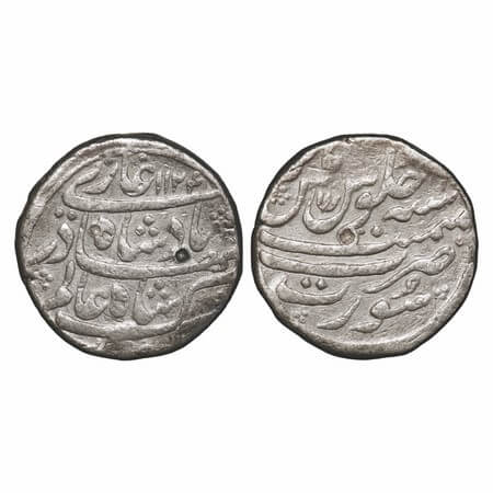 Shah Alam Bahadur, Silver Rupee, 11.39g, Surat Mint, AH 1124/(6) RY. KM 348.34. Very Fine,