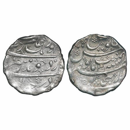 Aurangzeb, Silver Rupee, 11.40g, Dar-us-Zafar Bijapur Mint, 31 RY, Mint name split in thre