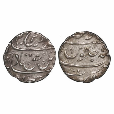 Farrukhsiyar, Silver Rupee, 11.10g, Surat Mint. AH (11)28/5 RY, KM 377.59. broad flan, Ver