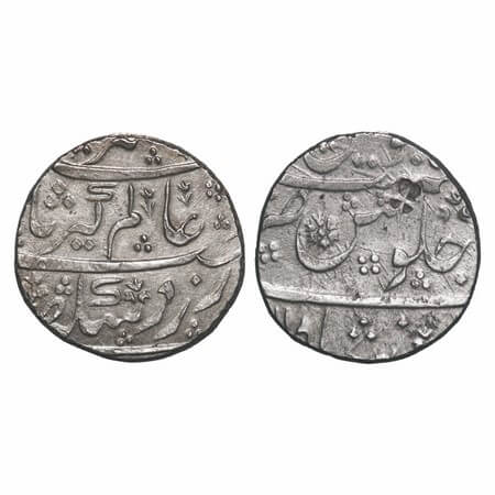 Alamgir II (1754-1759 AD), Silver Rupee, 11.28g, Dilshadabad mint, 'Sahib Qiran' type, Dec