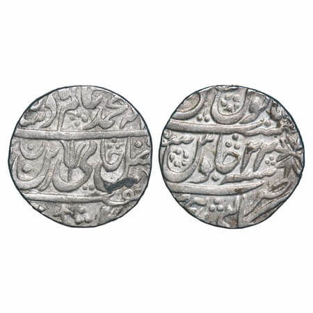 Maratha Confederacy, Silver Rupee, 11.14g, Kalpi, Kalpi Hijri Mint, INO Shah Alam II, 22 R