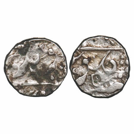 Maratha Confederacy, Silver 1/4 Rupee, 2.91g, Wadi, INO Aurangzeb Alamgir, Sawantwadi Mint