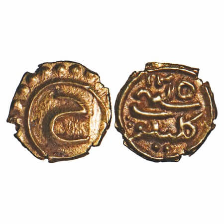 Mysore, Tipu Sultan (AM 1215-1227, 1787-1799 AD), Gold Fanam, 0.39g, Kalikut Mint, AM 1215