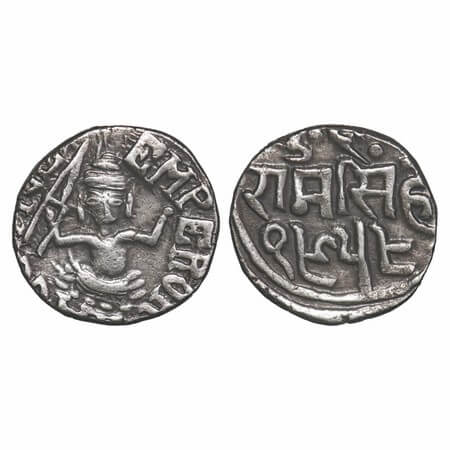 Bundi, Silver Rupee, 10.66g, Ram Singh, VS 1959 (1902 AD), INO Edward VII, seated goddess 