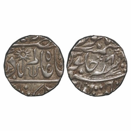 Chhatarpur, Silver Rupee, 11.21g, (Chhatarpur Mint), INO Shah Alam II, 8 RY, Chakra & trid