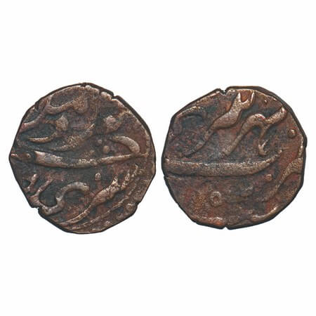 Garhwal, Copper Taca, 4.18g, Lallat Shah (VS1829-1838/1771-1781 AD), Srinagar Mint, INO Sh