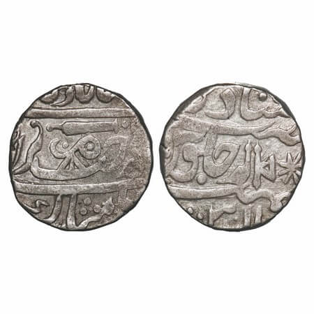 Gwalior, Silver Rupee, 10.67g, Daulat Rao Scindha (AH 1209-1243 / 1794-1827 AD), Isagarh M