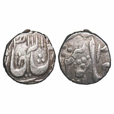 Gwalior, Silver 1/8 Rupee, 1.56g, Madho Rao (VS 1943-1982/1886-1925 AD), Ujjain Mint, AH 1