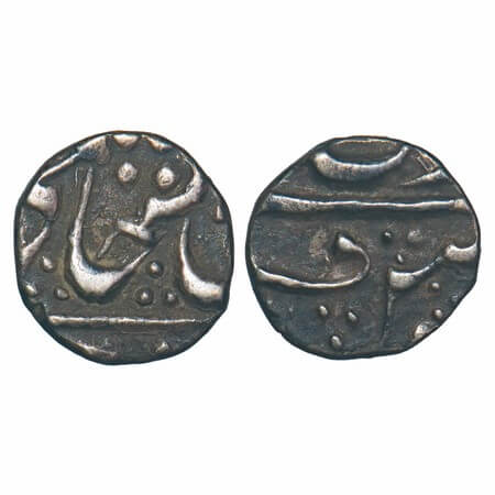 Gwalior, Silver 1/8 Rupee, 1.37g, Madho Rao (VS 1943-1982/1886-1925 AD), Ujjain Mint. KM 2