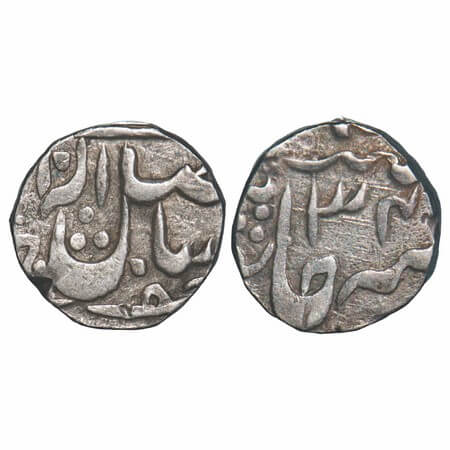 Gwalior, Silver ¼ Rupee, 2.81g, Madho Rao (VS 1943-1982/1886-1925 AD), Ujjain Mint, AH (13