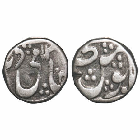 Gwalior, Silver ¼ Rupee, 2.74g, Madho Rao (VS 1943-1982/1886-1925 AD), Ujjain Mint AH 13xx
