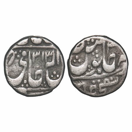 Gwalior, Silver 1/2 Rupee, 5.57g, Madho Rao (VS 1943-1982/1886-1925 AD), Ujjain Mint, AH 1