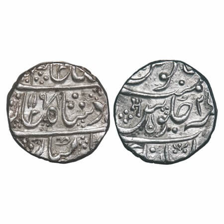 Indore, Silver Rupee, 11.04g, Ahalyabai (AH 1179-1210 / 1765-1795 AD), AH 1198/25 RY, Malh