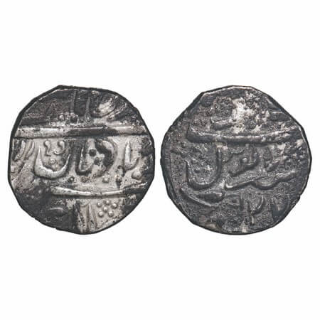 Jaisalmir, Silver Rupee, 10.49g, Ranjit Singh (1846-1864 AD), Akhey Shahi, 22 RY Frozen, D
