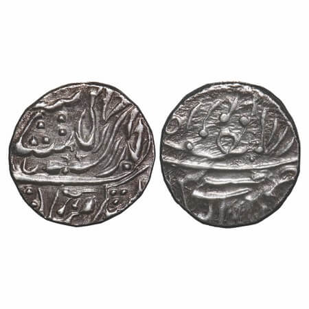 Jodhpur, Silver Rupee, 11.18g, Early Issues INO Muhammad Akbar II, struck by Thakurs of Bu