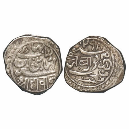 Junagadh, Silver Kori, 4.58g, Mahabat Khan III, AH 1298/1937 VS, Obv: Nawab Bahadur Mahaba