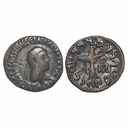 Indo Greek, Apollodotus II (80-65 BC), Silver Drachm (Indian standard), 2.09g, 16.93x17.77