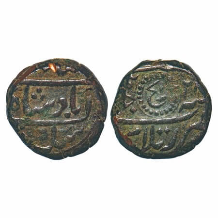 Ratlam, Copper Falus (Paisa), 13.99g, Anonymous Hammered Coinage, Raij Series, INO Shah Al