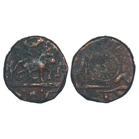 Ratlam, Copper Paisa, 7.83g, Anonymous hammered coinage, Raij Series, INO Shah Alam II, ho