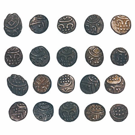 Travancore, Silver Velli Chuckram, 0.37g, (10 Coins), Anizham Thirunal Marthanda Varma ( 9