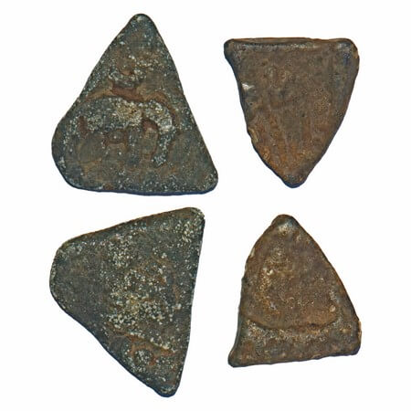 Pre-Satavahana, Khandesh region, Uninscribed type, (2 coins) Lead Unit, 1.11gm, 1.31g, 14.