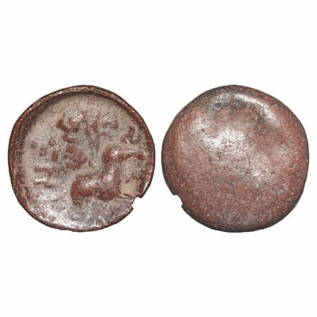 Satavahana Feudatory, Kumaras of Karhad, Kumara Isimula (c. 70 BC), Lead Unit, 14.44g, 31.