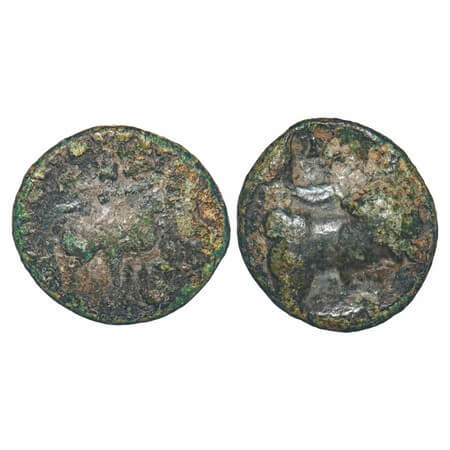 Western Kshatrapas, Copper Unit, 1.23g, Kardamaka Family, Damzada I son of Ghsamotika, Cop