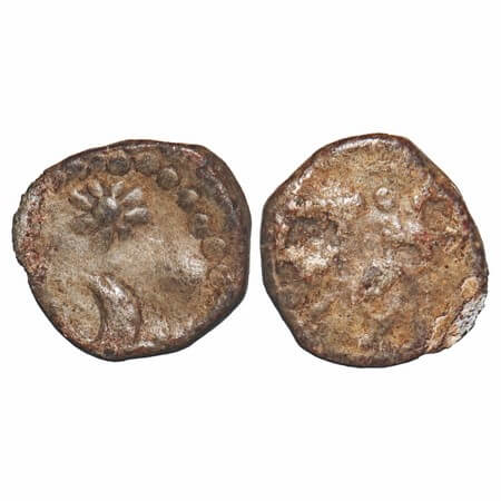 Western Kshatrapas, Kardamaka Dynasty, Bhokardan region, Rudradaman, Lead Unit, 1.36g, 11.