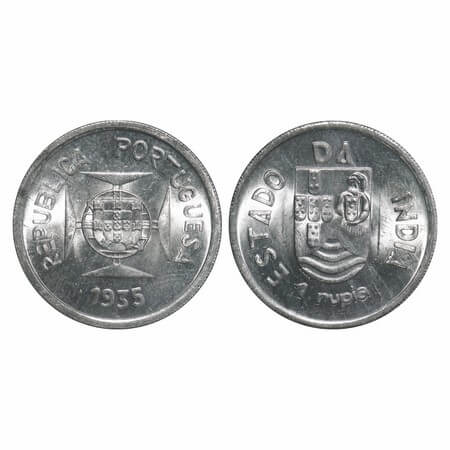 Indo Portuguese, Silver Rupee, 11.65g, Republic (1910-1961 AD), 1935 AD. A.Gomes (page 606