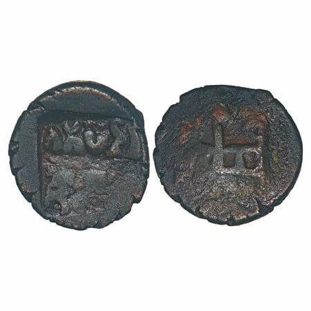 Panchala Dynasty of Ahichhatra, Rudragupta, Copper Based Alloy, 4.24g, 18.66x17.77mm, Obv: