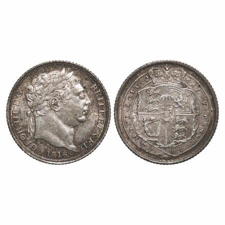 Great Britian, Silver (0.9250 Silver) 6 Pence, 2.84g, George III (1760-1820 AD), 1816. KM