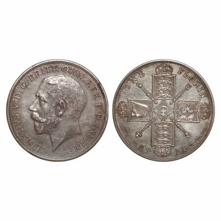 Great Britain, Silver Proof, Florin, George V, 1911. KM 817. Proof, Rare.