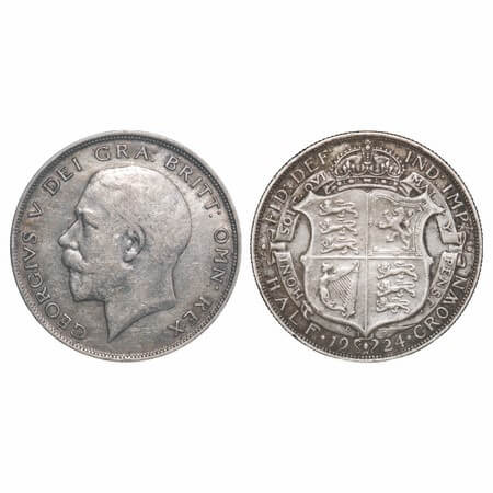 Great Britain, Silver ½ Crown (0.500 silver), 14.03g, 1924, Obv: George V head facing left