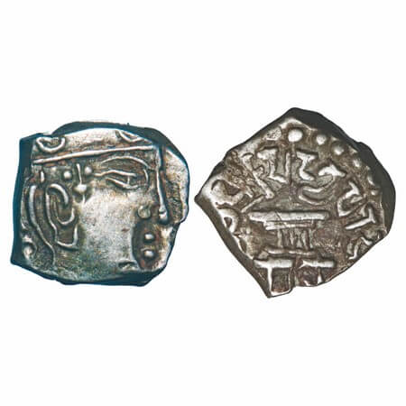 Gupta, Skandagupta (c. 455-480 AD), Fire Altar Type, Silver Drachma, 1.67g, 9.81x10.45mm, 