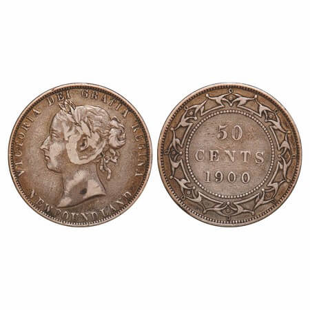Newfoundland, Silver (0.923) 50 Cents, 11.67g, Victoria Queen, 1900, Obv: The portrait of 