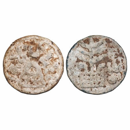 Anandas of Karwar, (280-320 AD) Chutukulananda, Lead Unit, 9.16g, 25.78x26.52mm, Obv: Eigh