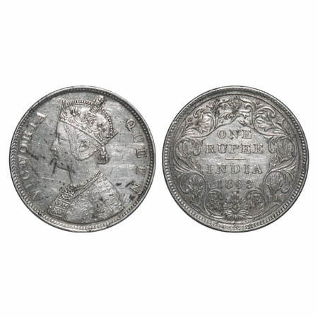 Victoria Queen, Silver, Rupee, 1862, Bombay Mint, B/II/0/5. F. Prid Unlisted. GK 320. Extr