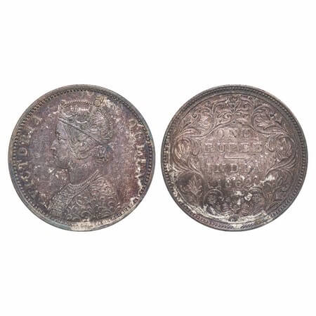 Victoria Queen, Silver, Rupee, 1862, Bombay Mint, A/II/1/2, With initial 'J'. F. Prid 103.