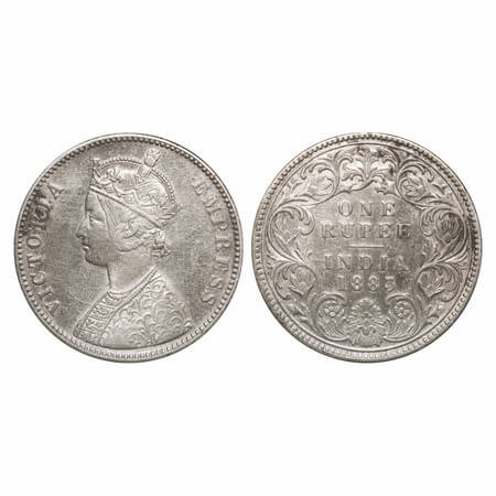 Victoria Empress, Silver, Rupee, 1883, Bombay Mint, A3/I, 'B' raised. F. Prid 164. GK 483.